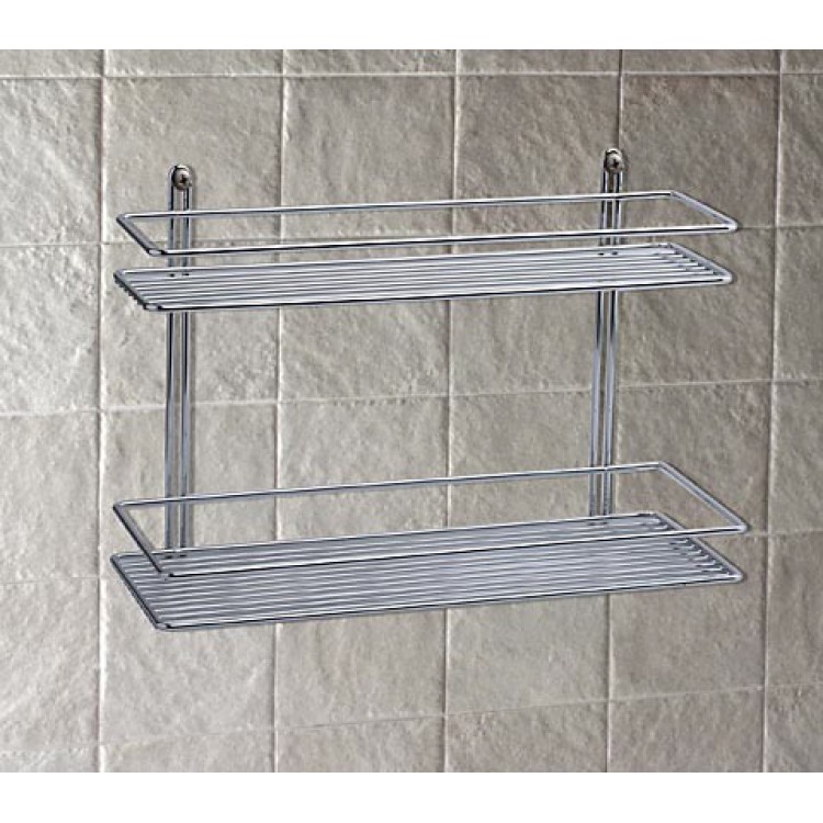 Plaukts divdaļīgs Duschy metāla 40x11х36 cm, 582-92 Plaukts divdaļīgs Duschy metāla 40x11х36 cm, 582-92