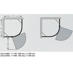 Dušas stūris pusapaļš Roth Roltechnik DENVER 900x900mm