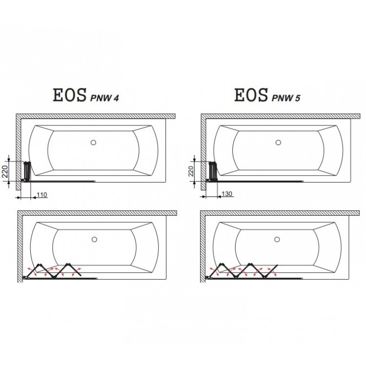Vannas sieniņa Radaway Eos PNW4 86 cm Vannas sieniņa Radaway Eos PNW4 86 cm