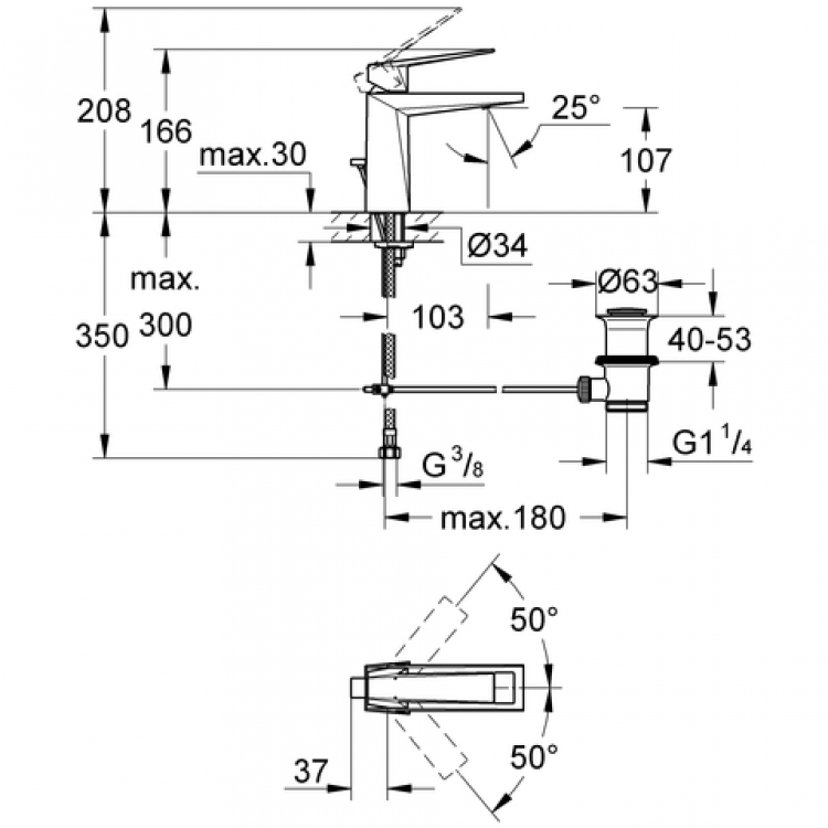 Izlietnes maisītājs Grohe Allure Brilliant, 23029 000 Izlietnes maisītājs Grohe Allure Brilliant, 23029 000