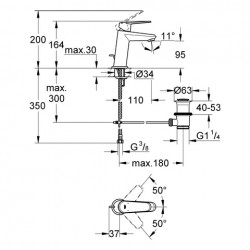 Izlietnes maisītājs Grohe Eurodisc Cosmo, 23049 002