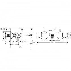 Vannas un dušas termostata maisītājs Hansgrohe Ecostat Universal, hroms 13123
