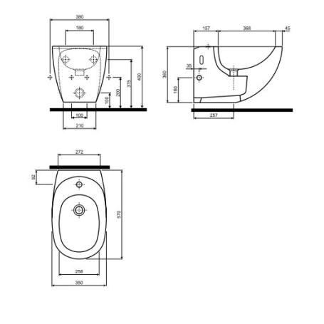 Bidē piekaramais Grohe Bau Ceramic, 39433000