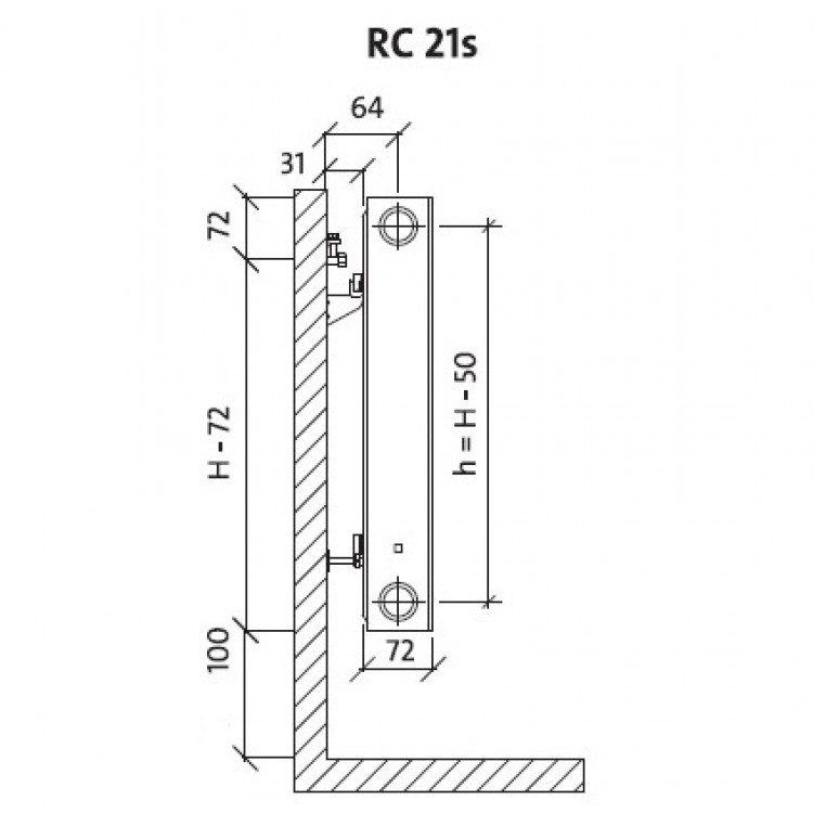 Tērauda paneļu apkures radiators PURMO RAMO Compact 21 500x400 Tērauda paneļu apkures radiators PURMO RAMO Compact 21 500x400