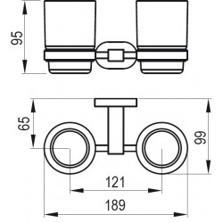 Glāze ar turētāju, dubultais Ravak Chrome, hroms CR 220.0