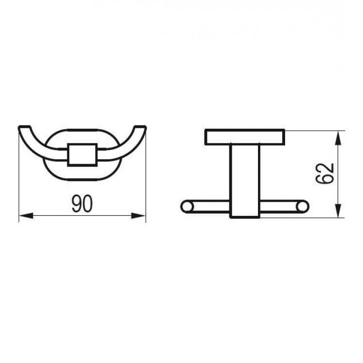 Āķis dubultais Ravak Chrome, hroms CR 100.00, X07P186