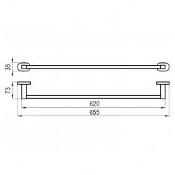 Dvieļu turētājs Ravak Chrome 66 cm, hroms CR 310.00