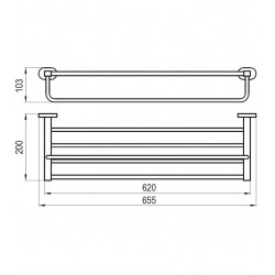 Plaukts ar dvieļu turētāju Ravak Chrome 66 cm, hroms CR 330.00