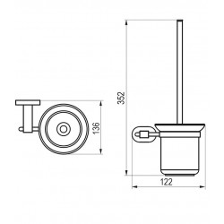 Tualetes birste ar turētāju Ravak Chrome, hroms CR 410.00