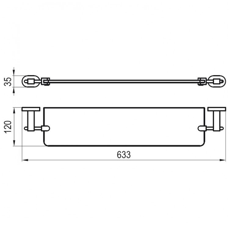 Plaukts Ravak Chrome, stikla 64 cm, hroms CR 500.00