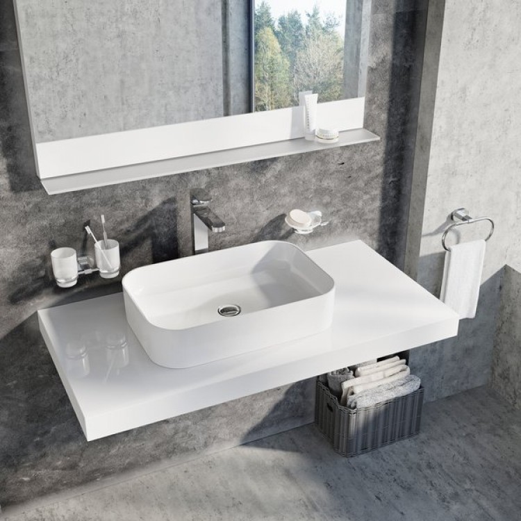 Vannas istabas uzliekamā izlietne Ravak Ceramic 550 R Slim 55x37cm Vannas istabas uzliekamā izlietne Ravak Ceramic 550 R Slim 55x37cm