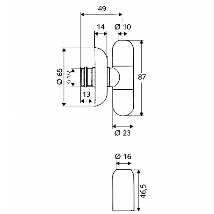 Stūra ventīlis SCHELL Rondo 1/2 x 3/8(10), hromēts 051520699 Stūra ventīlis SCHELL Rondo 1/2 x 3/8(10), hromēts 051520699