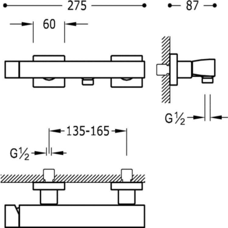 Dušas maisītājs SLIM exclusive TRES, melns matēts, 20216701NM