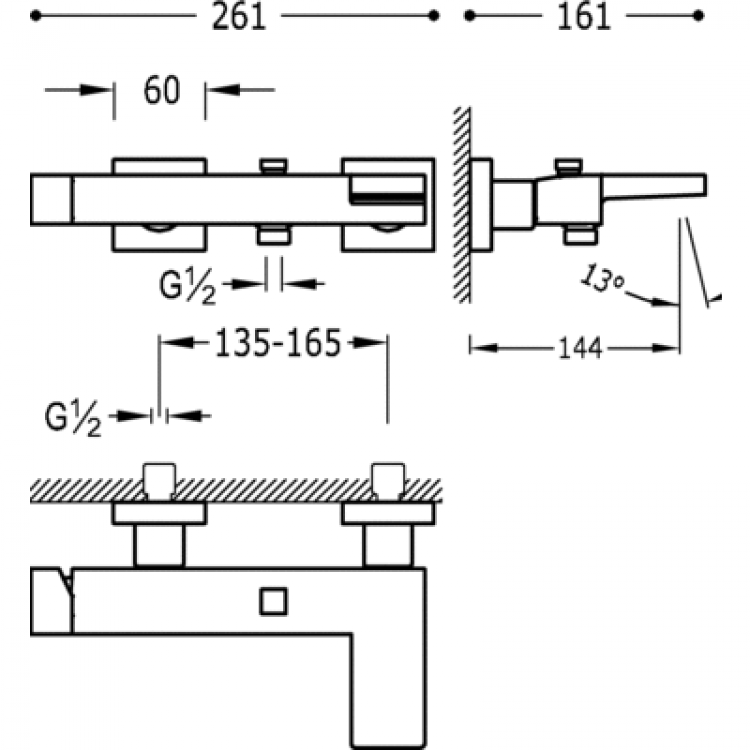 Vannas un dušas maisītājs SLIM exclusive TRES, 20217001KMB