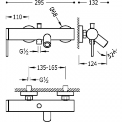 Vannas un dušas maisītājs STUDY-TRES, 06217801
