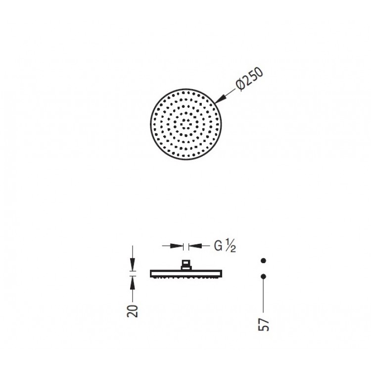 Dušas galva TRES FULL Antilime D25 cm, hroms 13413726