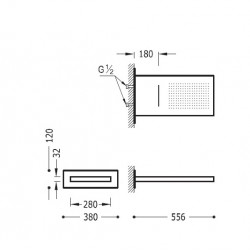 Dušas galva TRES Antilime 38x56 cm, hroms 134903