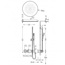 Termostata dušas sistēma TRES Shower Space 20735212