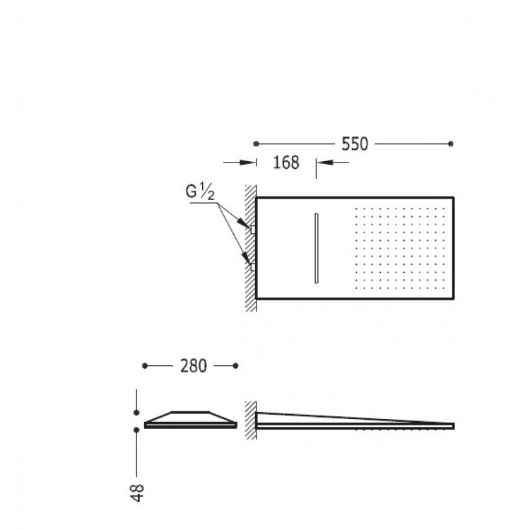Dušas galva TRES Antilime 28x55 cm, 29990301