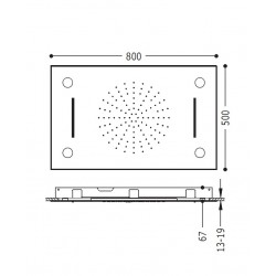 Dušas galva TRES Chromotherapy 50x80 cm, hroms 29996501