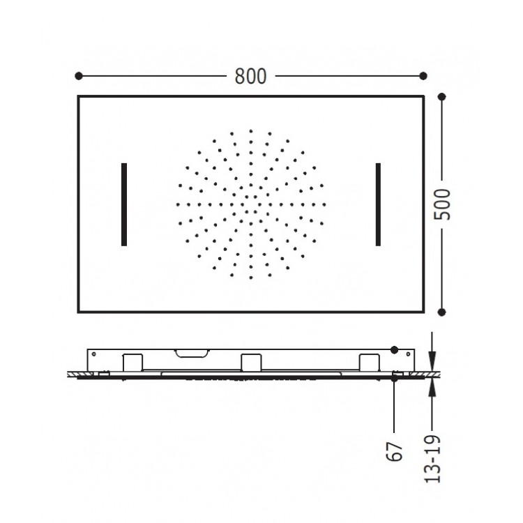 Dušas galva TRES Antilime 50x80 cm, hroms 29996601