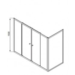 Vannas sieniņa ar bīdāmām durvīm Radaway Vesta DWD+S 150x70cm