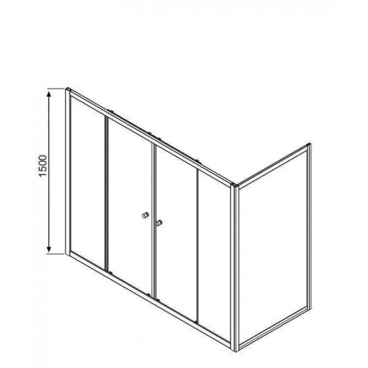 Vannas sieniņa ar bīdāmām durvīm Radaway Vesta DWD+S 160x70cm Vannas sieniņa ar bīdāmām durvīm Radaway Vesta DWD+S 160x70cm
