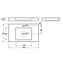 Vannas istabas izlietne Vispool F-800 80x45 cm, balta