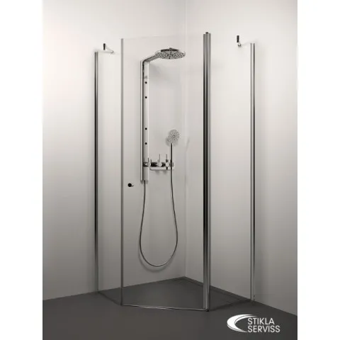 Dušas stūris piecstūru Stikla Serviss SIMONA 90x90cm