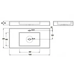 Vannas istabas izlietne Vispool F-1000 100x45 cm, balta