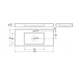 Vannas istabas izlietne Vispool F-1200 120x45 cm, balta