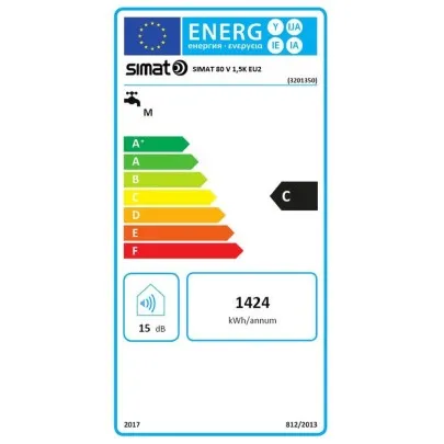 Elektriskais ūdens sildītājs (boileris) SIMAT 80 L vertikāls, NTS 80/10 (SIM), 11066