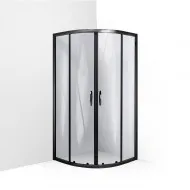 Dušas stūris pusapaļš Vento Tivoli Black 80x80cm, Easy Clean 44232
