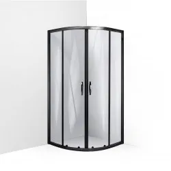 Dušas stūris pusapaļš Vento Tivoli Black 80x80cm, Easy Clean 44232