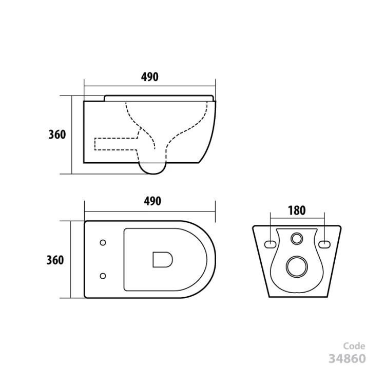 Tualetes pods piekaramais VENTO Hugge Rimless Tornado ar Soft Close vāku, melns matēts