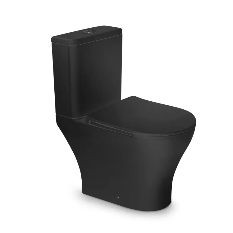Tualetes pods VENTO Harstad Rimless ar Soft Close poda vāku, melns matēts