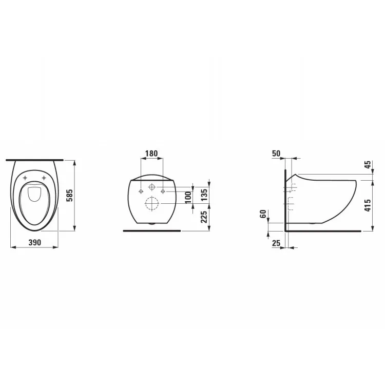 Tualetes pods piekaramais Laufen IL Bagno Alessi ONE, 8209714