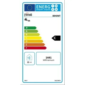 Kombinētais ūdens sildītājs (boileris) Ferroli Calypso MT2 80L, horizontāls