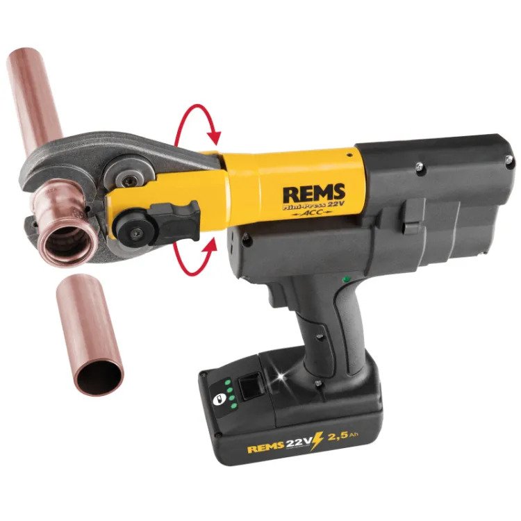 Akumulatora Mini-Prese Rems 22V ACC, stabilā tērauda kastē