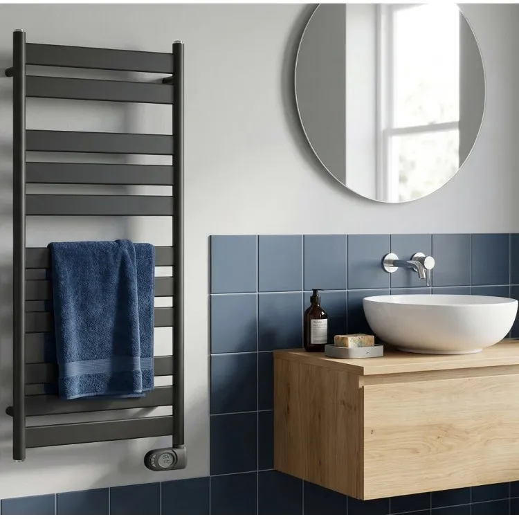 Adax Wave 500 W elektriskais dvieļu žāvētājs 1200 x 500 mm melns