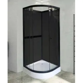 Dušas kabīne AQUALINE OW-MS10 Black 90x90x200cm, L01MS10BK
