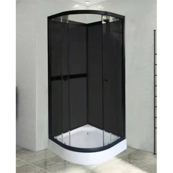 Dušas kabīne AQUALINE OW-MS10 Black 90x90x200cm, L01MS10BK