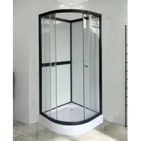 Dušas kabīne AQUALINE OW-MS10 Black 90x90x200cm, L01MS10WH