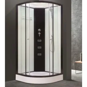 Masāžas dušas kabīne AQUALINE OW-8014 Black&White 90x90cm, L018054WH