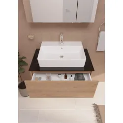 Vannas istabas skapītis ar izlietni Vitra NUO 80cm, ozols