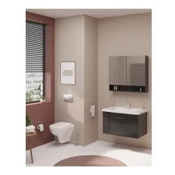 Vannas istabas skapītis ar izlietni Vitra Quadrum 80cm, antracīts