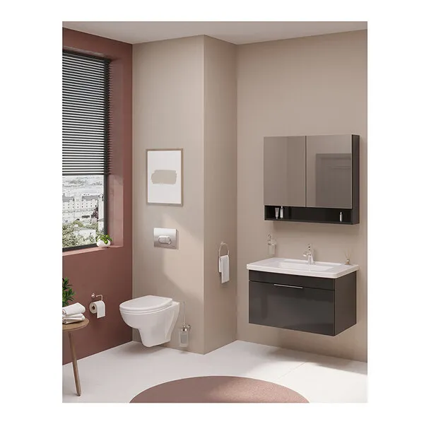 Vannas istabas skapītis ar izlietni Vitra Quadrum 80cm, antracīts