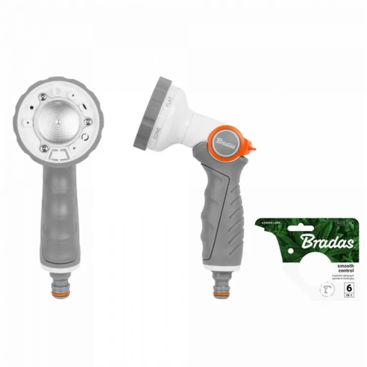 Bradas White Line Smooth Control Regulējama laistīšanas pistole, 6 režīmi, WL-EN41M