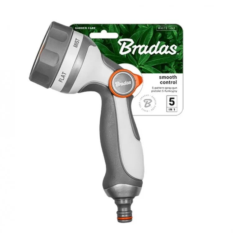 Bradas White Line Smooth Control Regulējama laistīšanas pistole, 5 režīmi, WL-EN55M