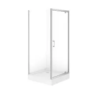Dušas stūris kvadrātveida Cersanit Brasco SQR Pivot ar paliktni TAKO 90x90 cm, hroms